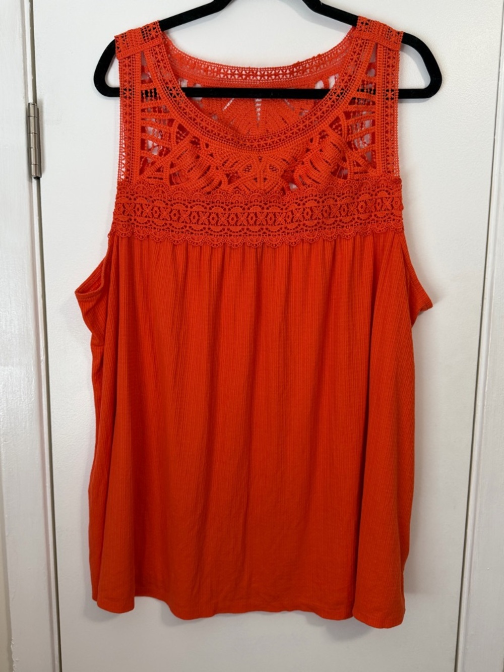 torrid Orange Crochet Yoke Tank Top
